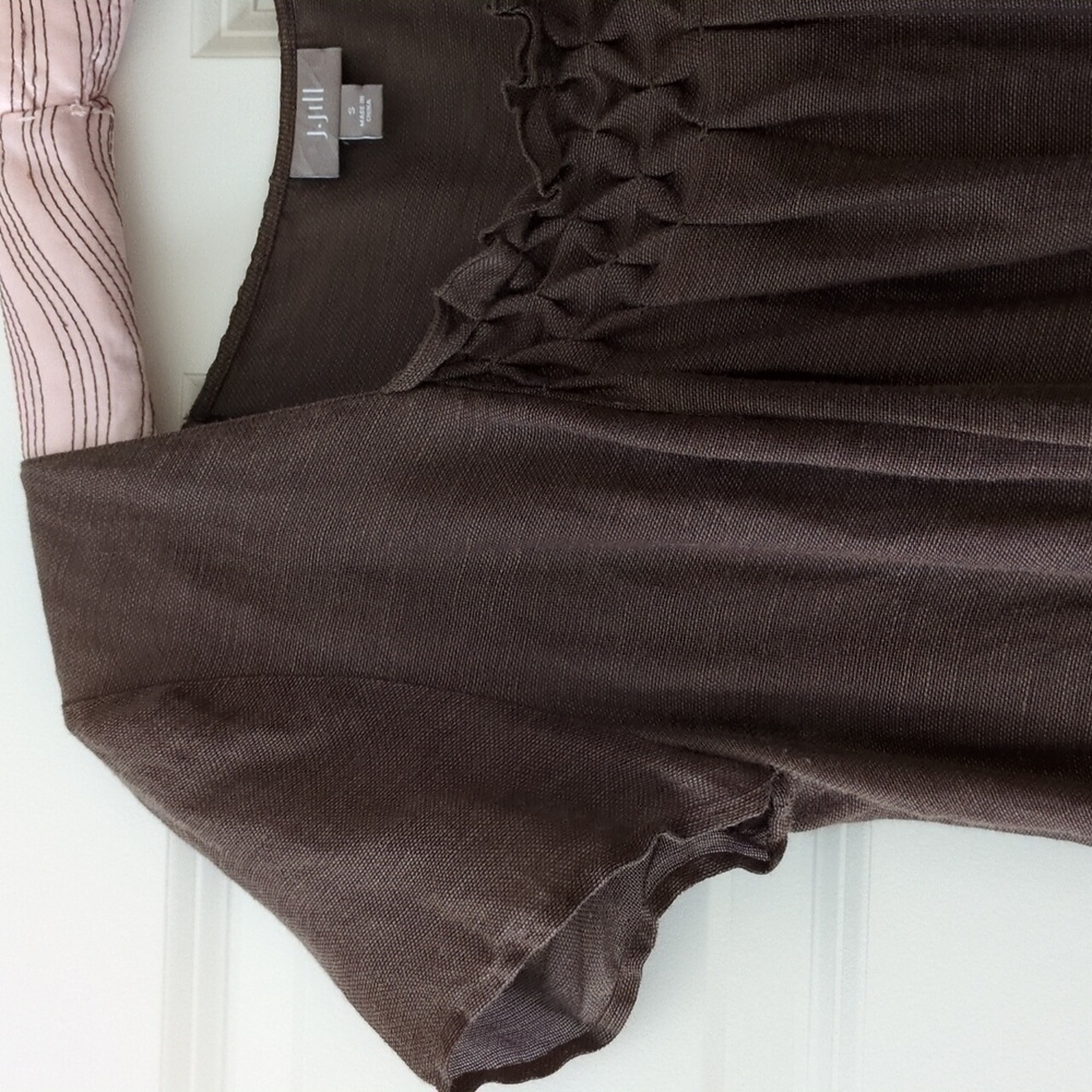 J.Jill Dress Dark Chocolate Brown Slip Liner Cap Sleeve Minimalist Small